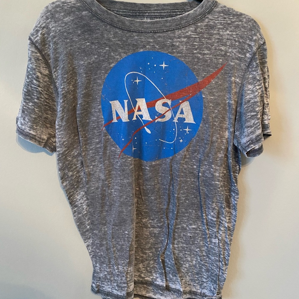 Nasa Grey and Blue Short Sleeve T Shirt